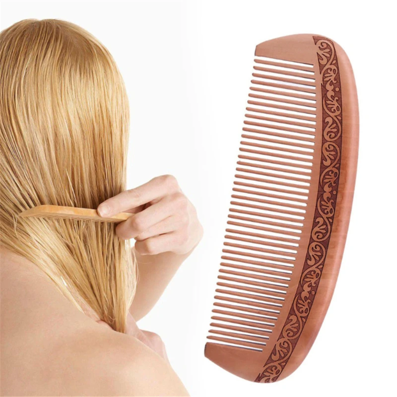 

Natural Wide Tooth Peach Wood No-static Massage Hair Mahogany Comb NEW Hair Head Care Levert