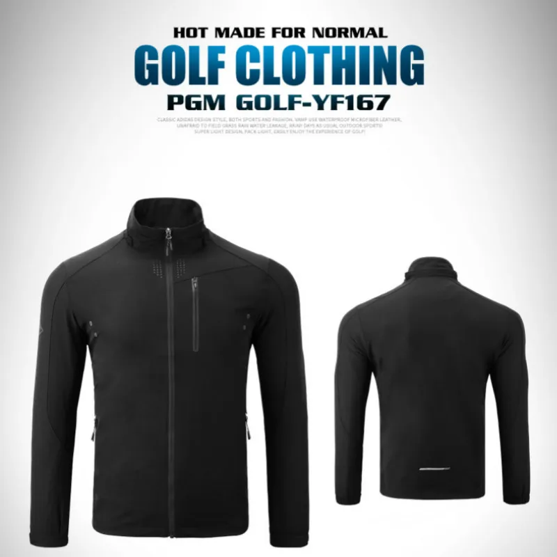 Мужская куртка для гольфа спортивная со съемным капюшоном ветрозащитная и