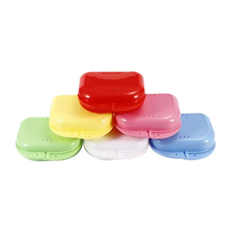

New Orthodontic Retainer Box Compact Case for Mouthguards Biteguards Multi Color Dentures Sport Guard Organizer