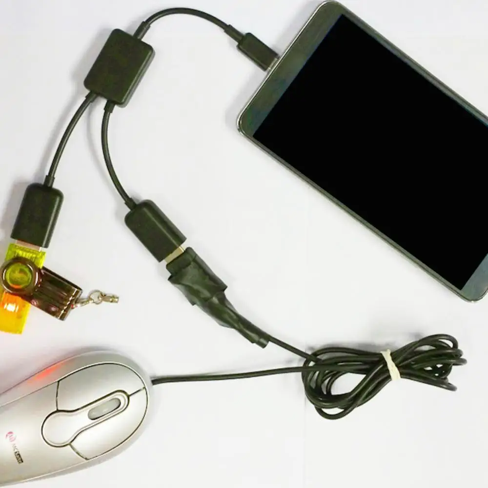 Micro USB/Type C к 2 OTG двухпортовый концентратор кабель Y сплиттер USB для адаптера