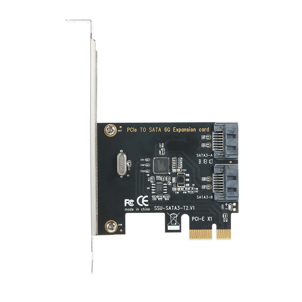 

Плата расширения для жесткого диска PCI-E-2, адаптер SATA3.0, высокоскоростная передача, совместима с несколькими системами, Plug and Play