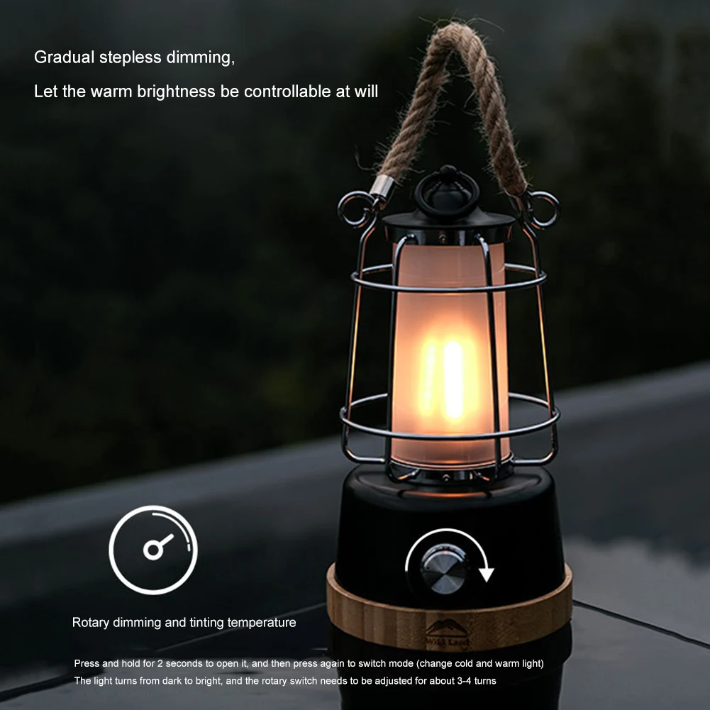 

Уличная лампа для кемпинга в стиле ретро, светодиодная аккумуляторсветодиодный портативная лампа, Садовая, дворовая, домашняя декоративна...