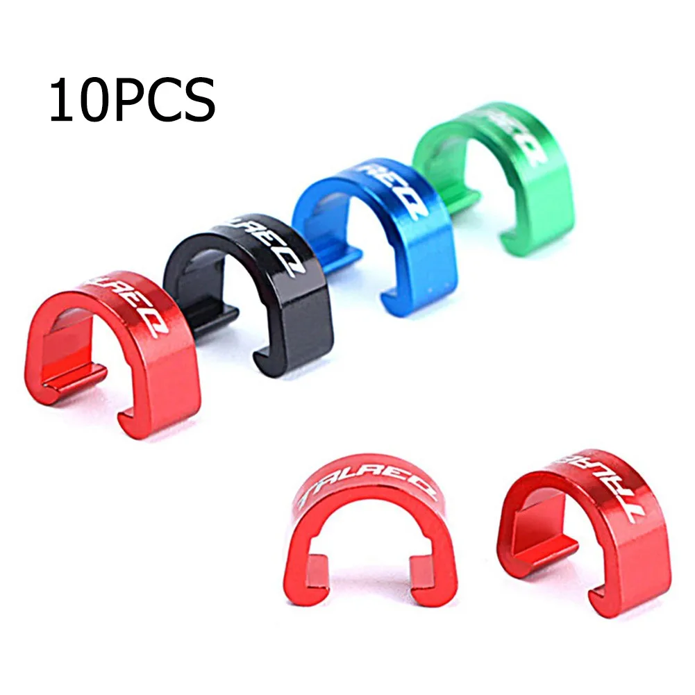 

10Pcs Bicycle Brake Cable C Shape Clips Buckle Aluminum Alloy Hose Guide Bike Cross Line Clip Outdoor Cycling Parts Accessories