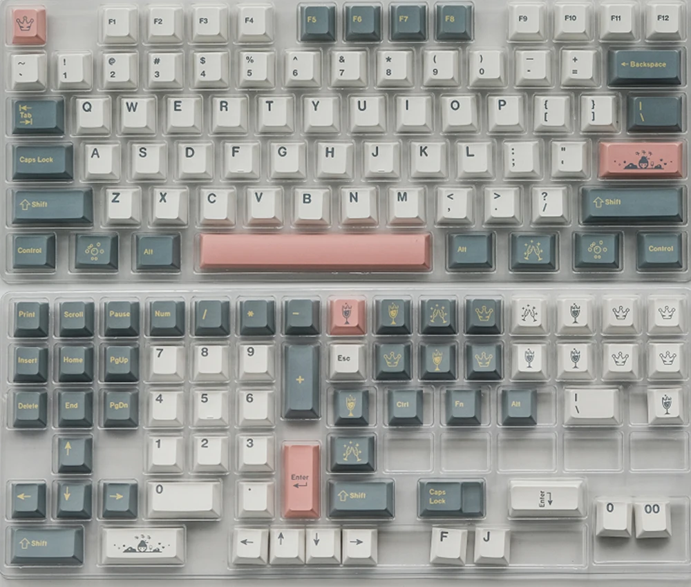 Momo Yume Grey Pink Keycaps For Cherry Mx Gateron Kailh Box TTC Switch Mechanical Keyboard Profile Shading PBT Key Cap | Компьютеры и