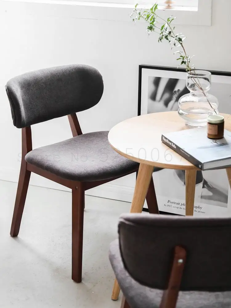 Скандинавский обеденный стул домашний со спинкой современный простой для