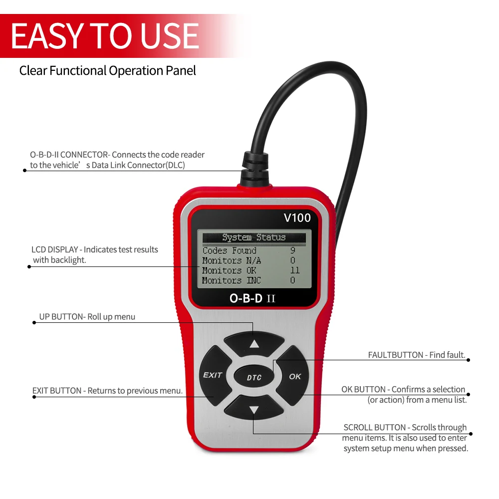 Универсальный OBD2 сканер автомобильный двигатель код ошибки считыватель E O B D OBD 2