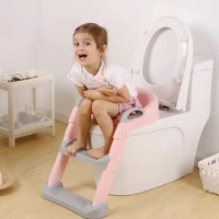 Детский туалетный трон со ступеньками. Мягкое сиденье на липучках, есть боковые поручни.
