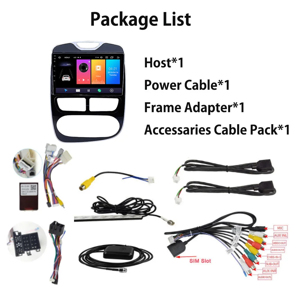 

Android 9.0 WIFI 4G Car Radio Multimedia Video Player For Renault Clio 2012 2013 2014 2015 2016 Split Screen Mirror Link OBD USB