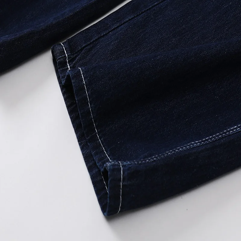 

Women's dark blue jeans high waist straight loose loose autumn and winter new casual trousers