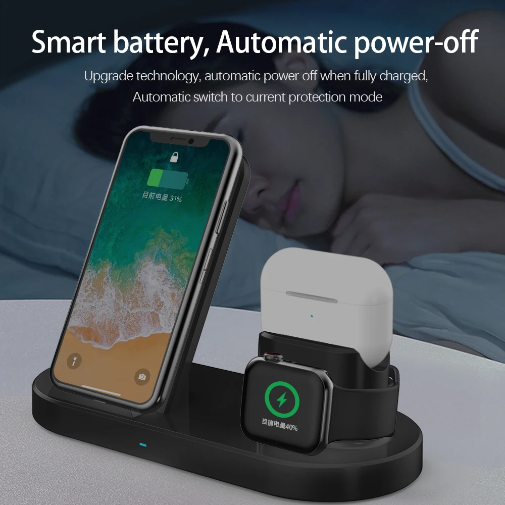 

3 in 1 Fast Wireless Charger Fast Charging For iPhone11 Pro XR XS Max 8 for Apple Watch 2 3 4 5 6 For AirPods Pro 3 2 Wireless