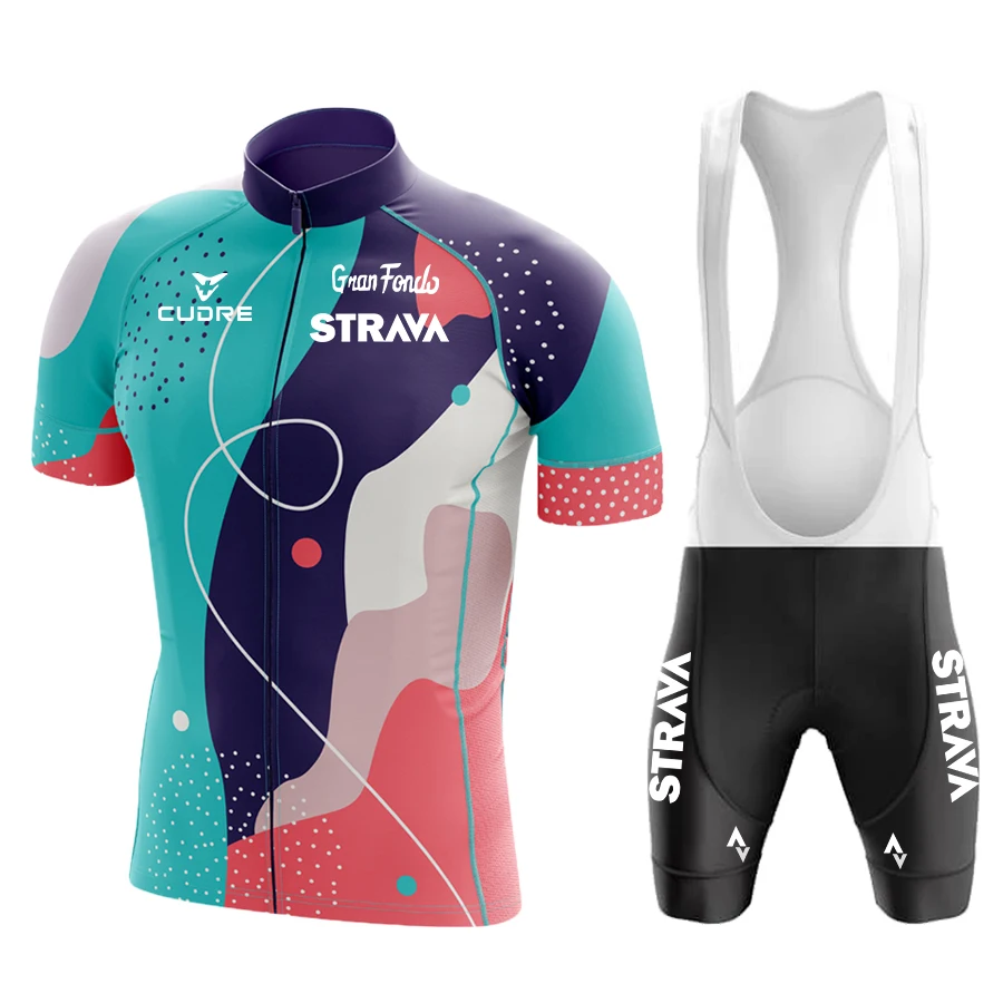 STRAVA Women's Cycling Jersey Set 2022 Woman Short Sleeve Bicycle Team MTB Sweatshirt Suit Breathable Bike Uniform | Спорт и