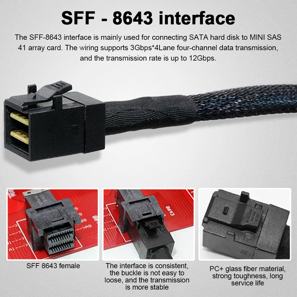 

29pin+4Pin Power Cable Mini SAS SFF-8643 To 4 SFF-8482 Power Cable Computer Internal Hard Driver Data Adapter Cable for PC