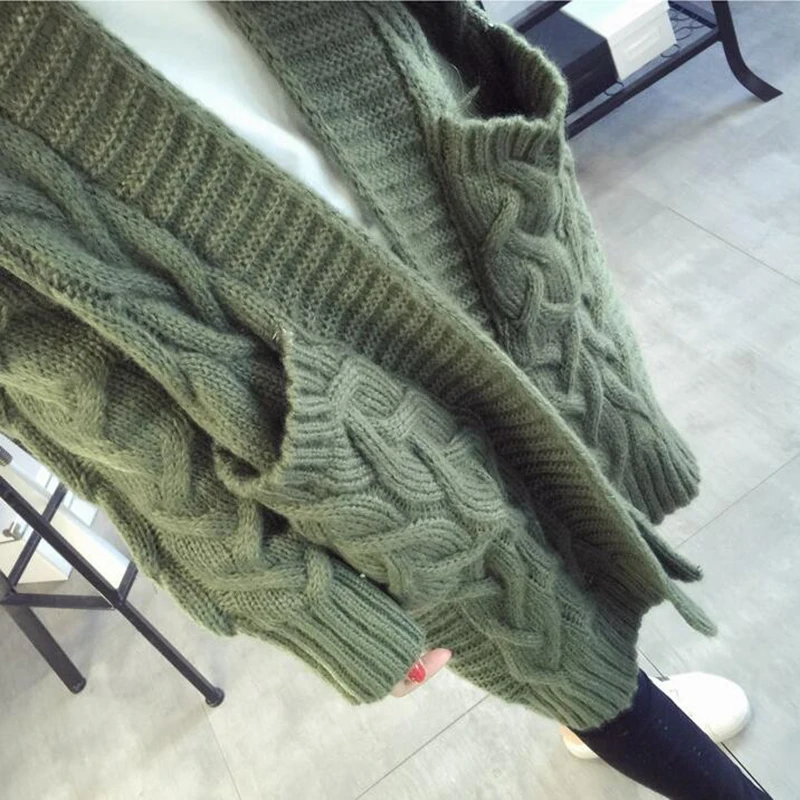 

EORUTCIZ Winter Long Cardigan Women Sweater Oversize Knitted Casual Pocket Autumn Top Long Sleeve Warm Basic Coat LM560