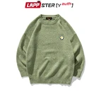 LAPPSTER-Youth мужской зимний вязаный свитер в стиле Харадзюку с цветами 2021 пуловер мужской шерстяной свитер с круглым вырезом в стиле K-POP повседневная одежда