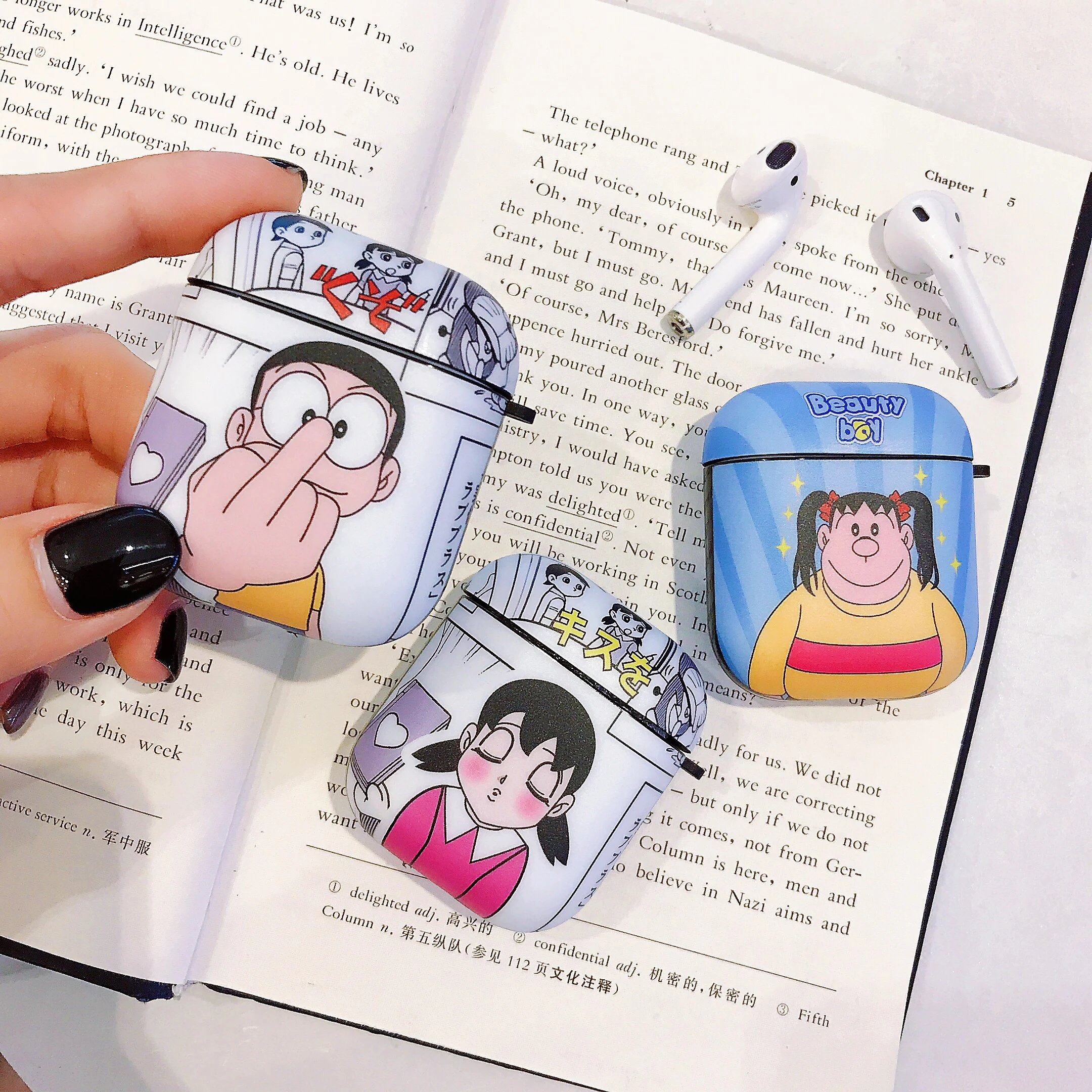 Беспроводной защитный чехол для наушников Buletooth для Airpods 1/2 и Pro, силиконовый чехол с мультипликационным персонажем Doraemon, чехол для наушников