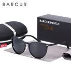 Солнцезащитные очки BARCUR в алюминиево-магниевой оправе UV400 для мужчин и женщин, поляризационные, в винтажном стиле, в круглой оправе