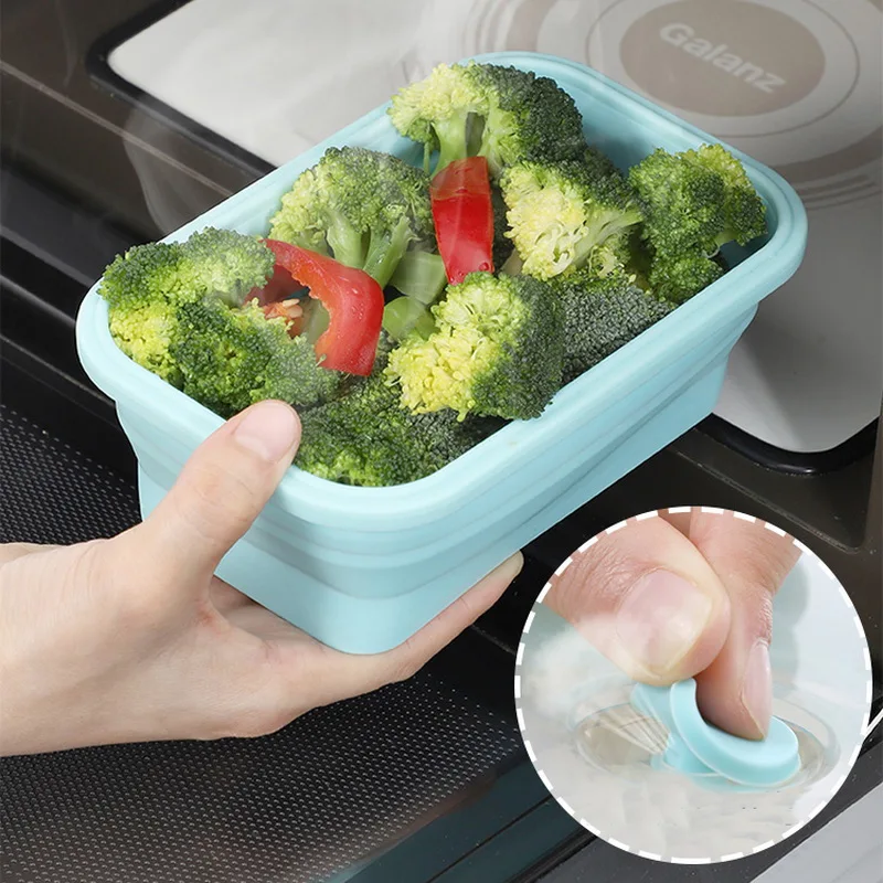 Силиконовый складной Ланч-бокс контейнер для хранения еды Bento Microwavable портативный пикник кемпинг открытый Ланч-бокс