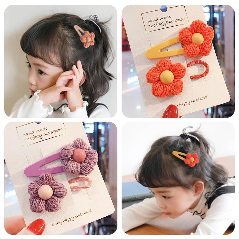 Детские милые яркие вязаные резинки в форме капли цветов для девочек мягкие