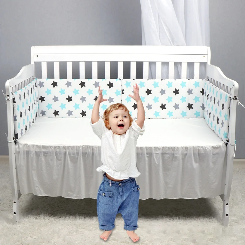 

Baby Bumper Bed for Newborns Thicken Star Crib Protective Cotton Infant Crib Around Cushion Room Decor for Boy Girl