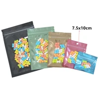 100pcs clear mylar foil zip lock bag self seal tear notch flat packaging pouches for candy tea food coffee bean cookies storage