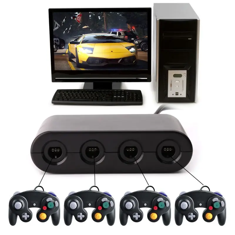 3 в 1 GC для Wii U переключатель Gamecube контроллер адаптер конвертер PC USB