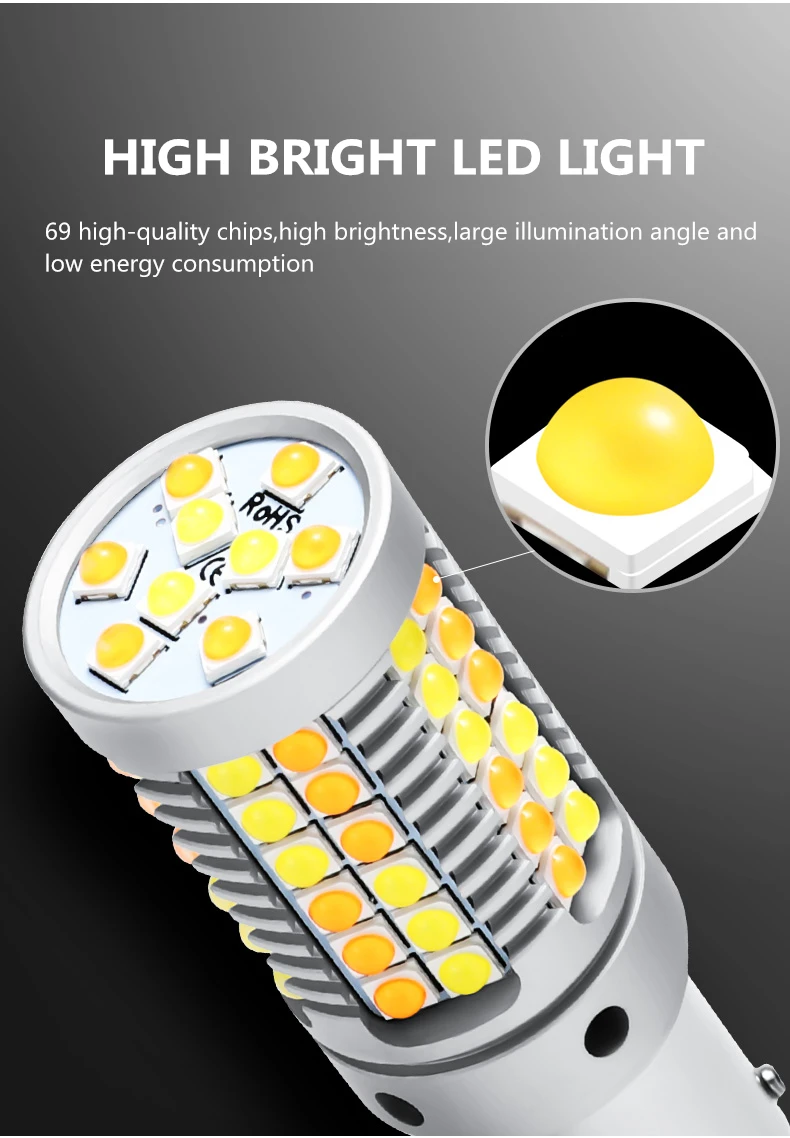 2x 1156 BAU15S PY21W Car Indicator Light Brake Reverse Lamp Parking Amber Yellow Halogen DC12V | Автомобили и мотоциклы