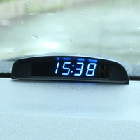 led car digital clock car internal and external thermometer voltmeter cycle display cigarette lighter wiring clock accessories