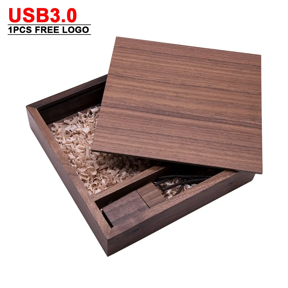 10 шт./лот бесплатная доставка логотипа деревянный usb + коробка индивидуальный