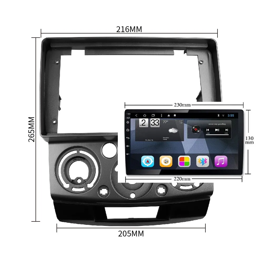 Двойной Дин Радио Рамка фасции Для Ford Everest BT50 Ranger Mazda BT-50 Dash Установка отделка комплект лицевой панели приборной панели рамка