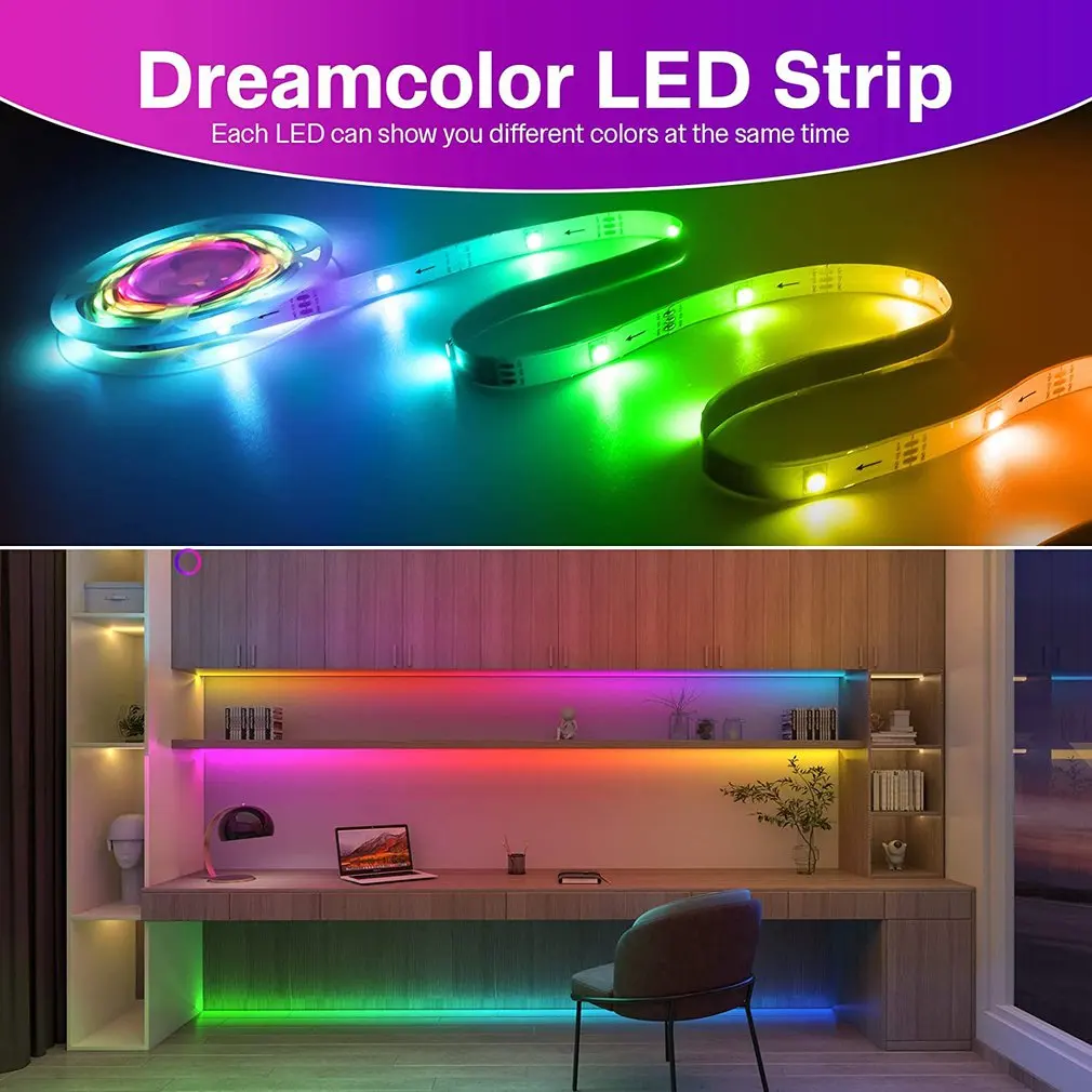 RGB Led Strip Lights With App And Control Remote USB Color Changing LED TV Backlight For Bedroom Room Kitchen Party | Дом и сад