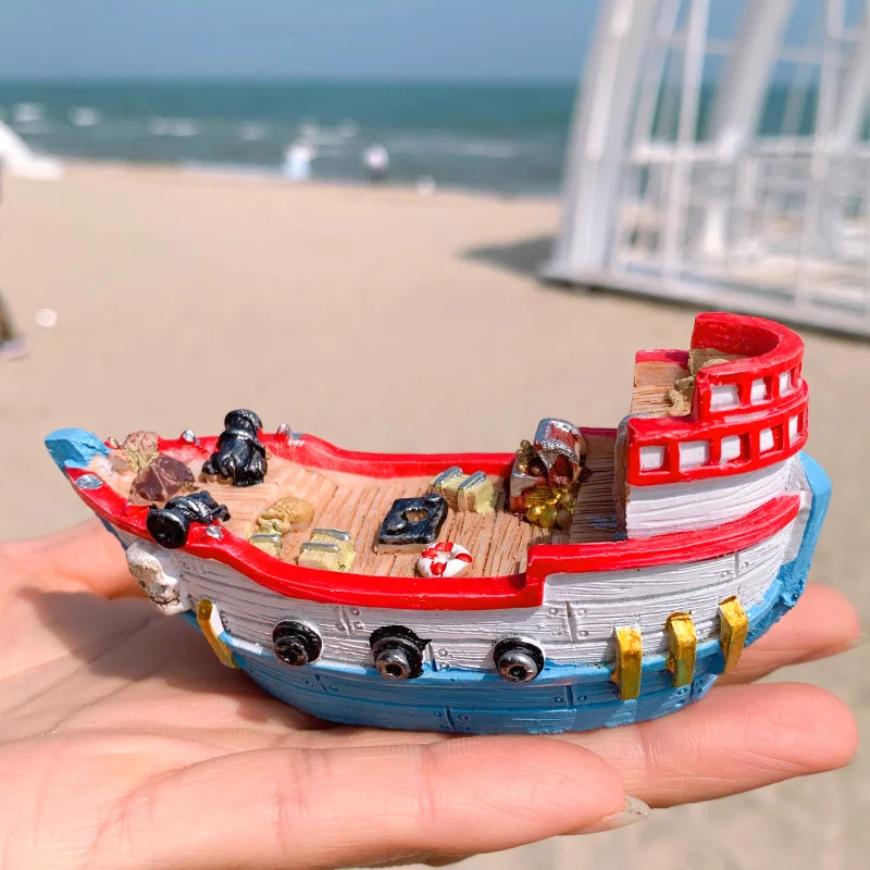

Ornament Resin Mini Shipwreck Home Decoration Fish Tank Aquascape Decorations Mediterranean Style Marine Landscape Hideout