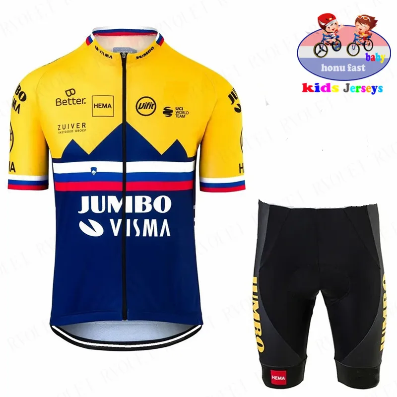 

NEW Jumbo Visma Kid 2021 Cycling Clothing Boys Short Sleeve Summer Children's Girls Funny Bib Tights Shorts Triathlon Ciclismo