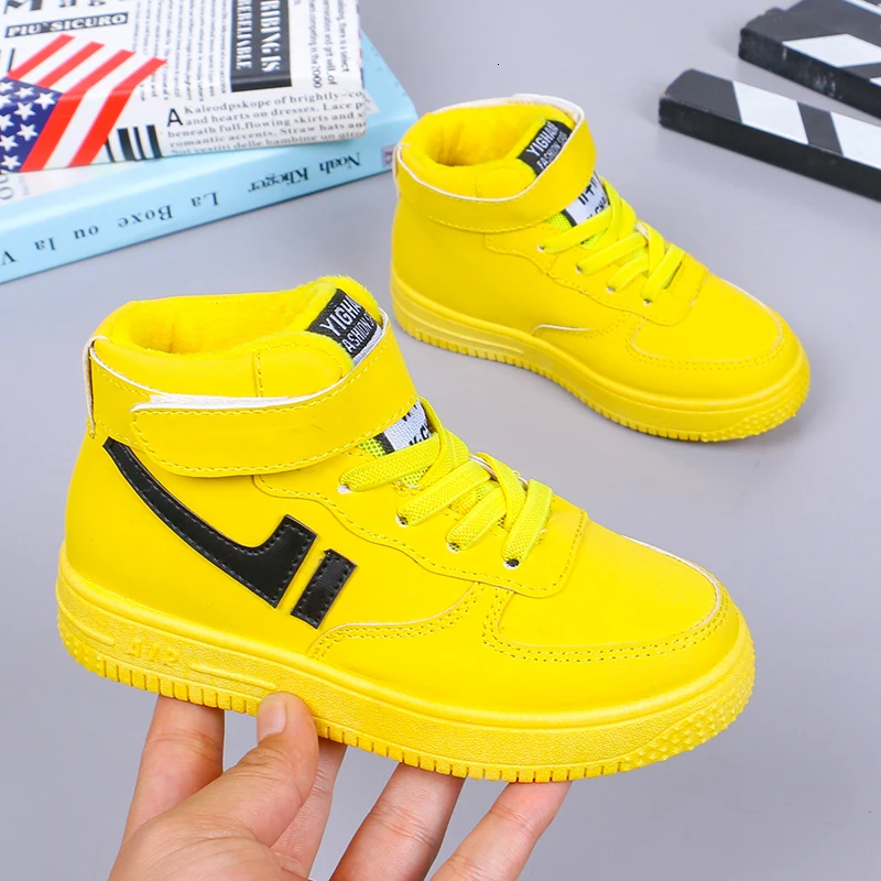 Детская зимняя обувь теплые плюшевые Водонепроницаемые зимние ботинки для