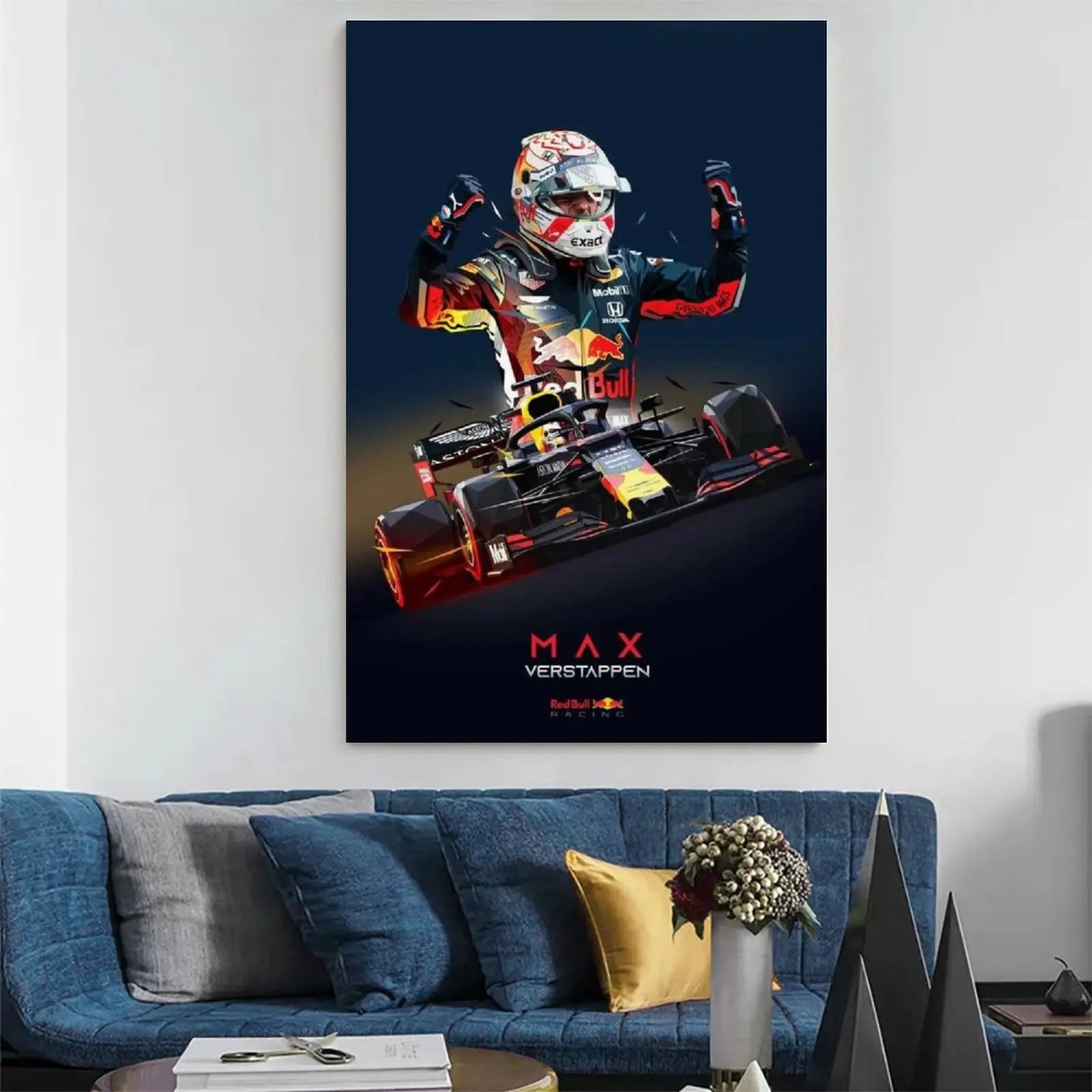 

Wall Art Canvas Max Verstappen Low Poly Poster Painting Living Room Picture Prints Bedroom Mural Modern HD Home Decoration
