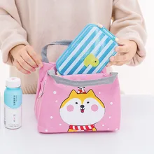 Insulated Lunch Bag Thermal Tote Bag Cooler Cute Shiba Inu Polar Bear Unicorn School Girl Hot Food Delivery Thickened waterproof