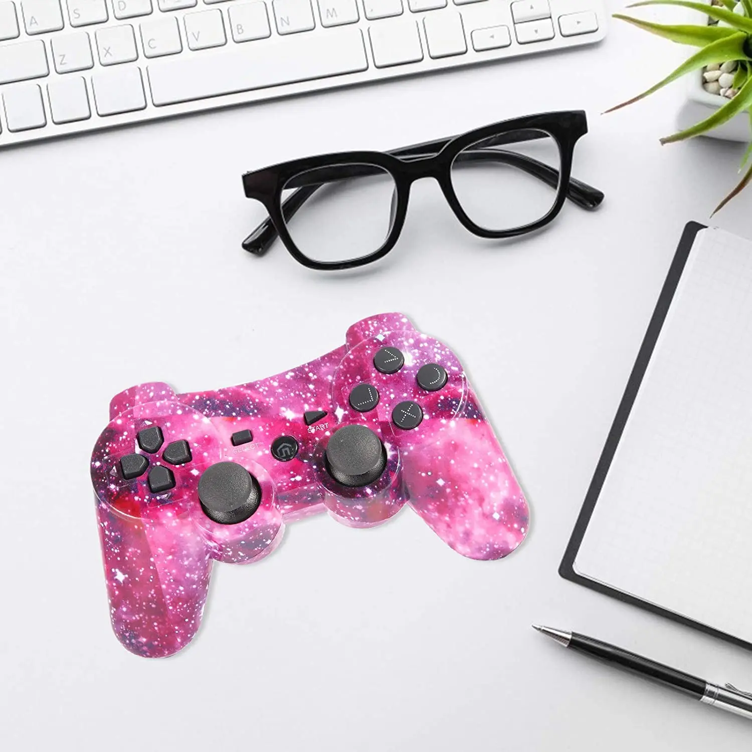 

Puning 2Pack Wireless Controller for PS3 Controller, Wireless Controller with Upgraded Joystick Compatible with Sony