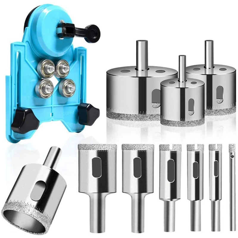 

Diamond Drill Bit Set, 11PCS Hollow Core Drill Hole Saw Set with Hole Saw Guidance Fixture, Suitable for Tile, Ceramic,