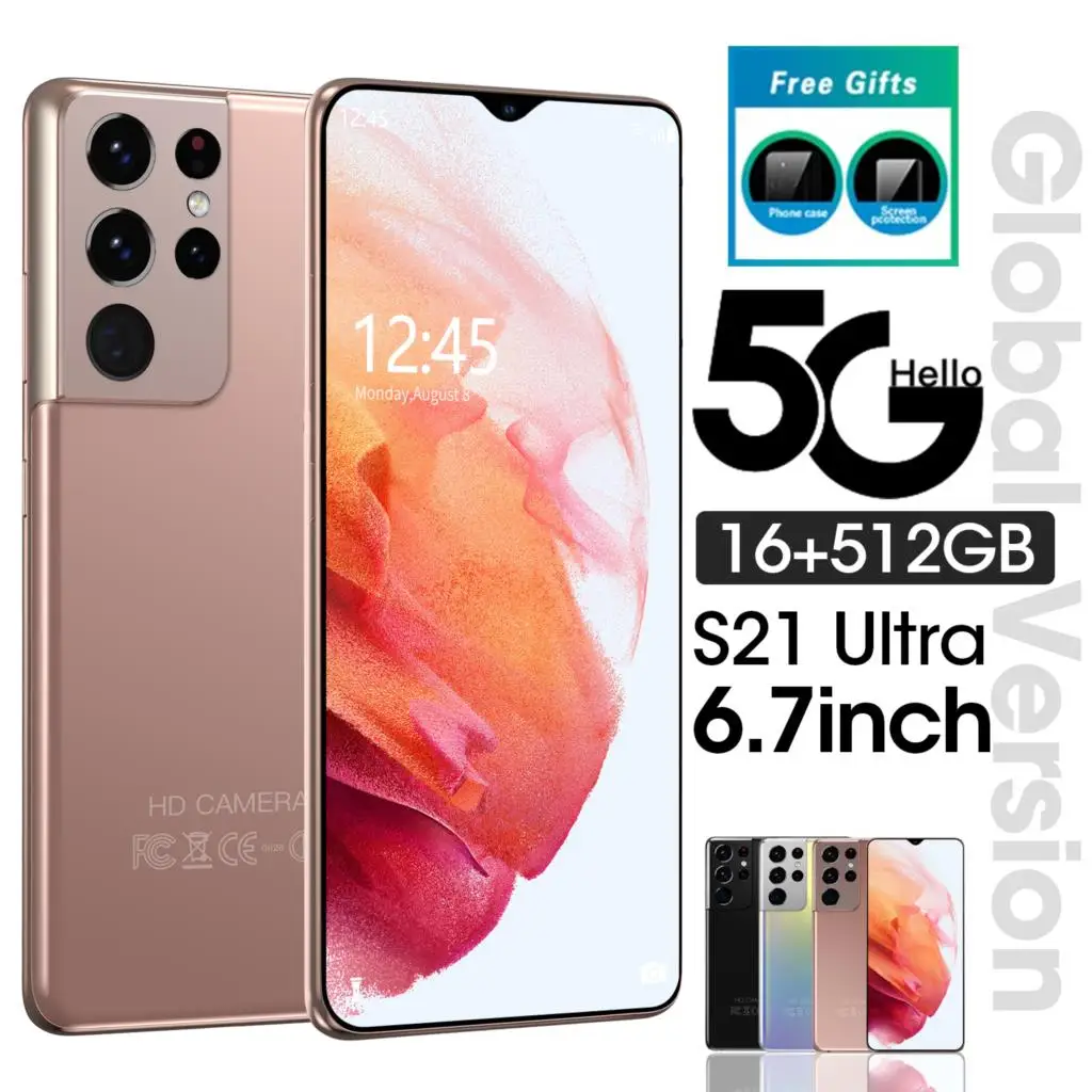 

Global Version Galay S21 Ultra 4G/5G 16GB RAM 512GB ROM Dual Sim Unlocked Mobile Phones Cell Phone Celular Smartphone
