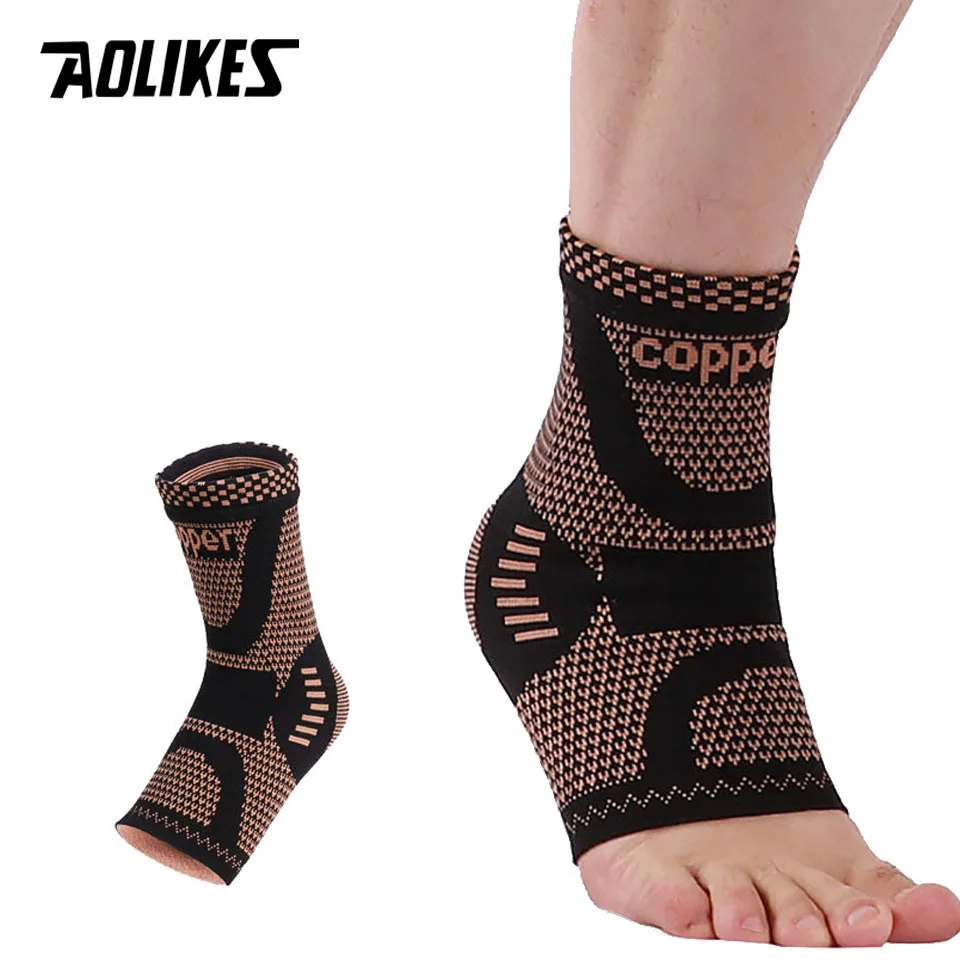

Coolfit 1PC Copper Ankle Brace Compression Ankle Sleeve Support for Women and Men Sprained Ankle, Pain Relief, Recovery, Running