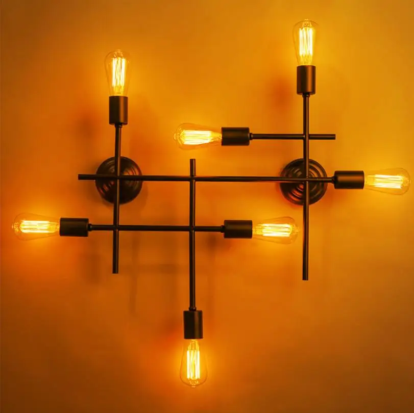 European style simple 7 head wall lamp iron art branch corridor study hotel personalized lighting | Лампы и освещение