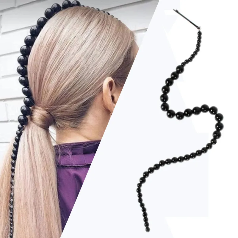

2 Styles Simple Imitation Cool Pearls Handmade All-Match Gift Beaded Chain Decoration Fashion Hair Pins Accessories Women Gilrs