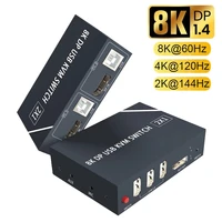 8k kvm dp switch dual monitor 2 in 1 out displayport kvm switch 2 port 4k 60hz kvm switch share printer keyboard mouse u disk