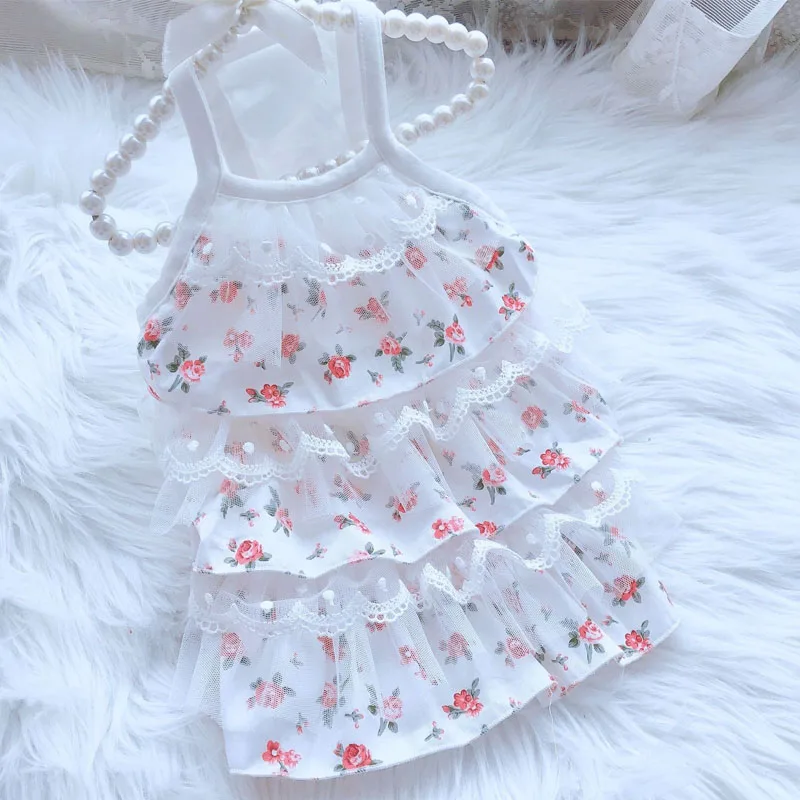 Платье принцессы с цветочным принтом кружевная хлопковая юбка жилет без рукавов