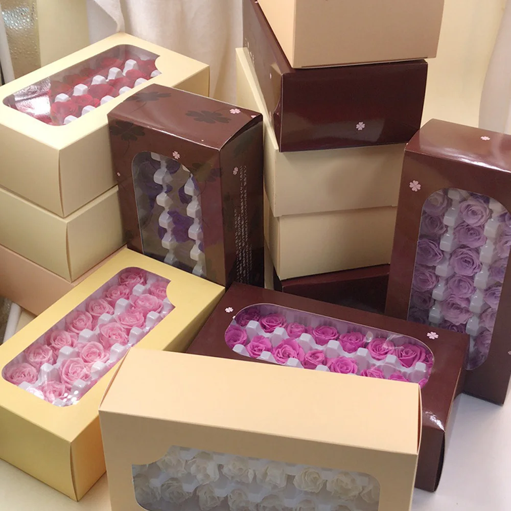 24 шт. белая роза в коробке сделай сам вечная жизнь цветок подарок сушеные розы