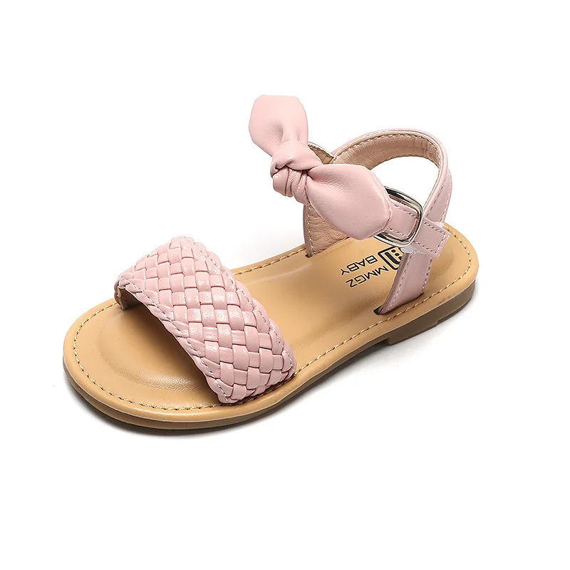 

CNFSNJ new Summer girls Sandals Closed Toe Children Shoes Casual priceses Sneakers Kids Anti-Slip bow tie Shoes 21-30