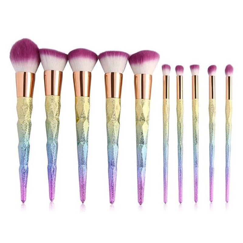 

Unicorn 10 Pcs Makeup Brushes Blusher Foundation Concealer Powder Eye shadow brush Professional makeup brush tool