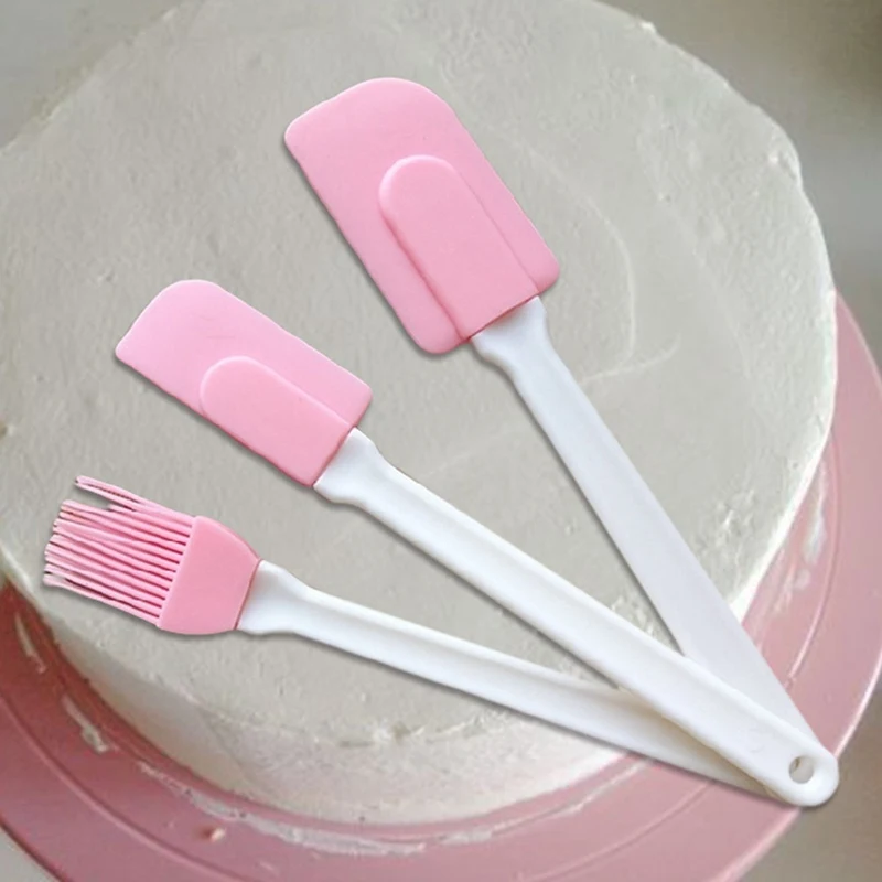 3 шт./компл. розовый Силиконовый бриллиантовый скребок для крема торта