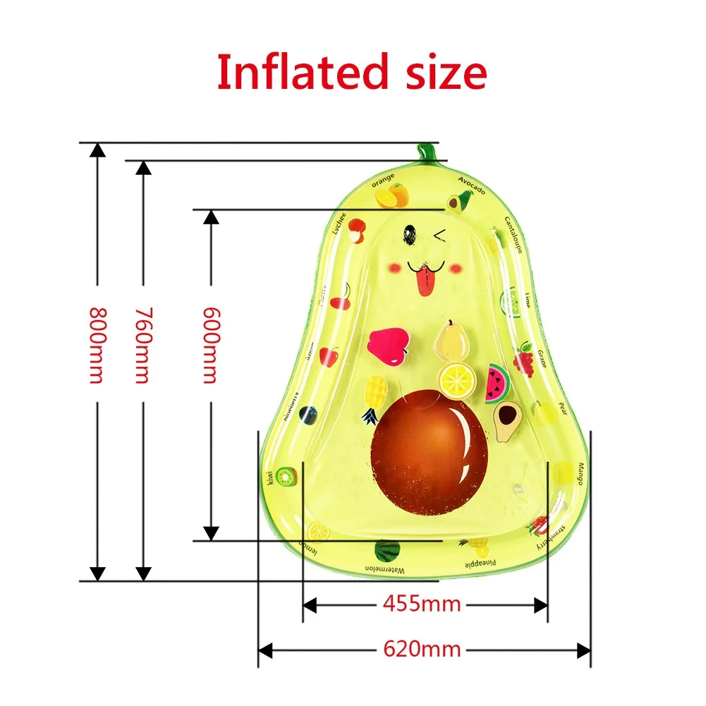 

Baby Kid Cute Avocado Apple Summer Inflatable Water Mat Indoor Home Garden Interactive Game Play Pad Toy