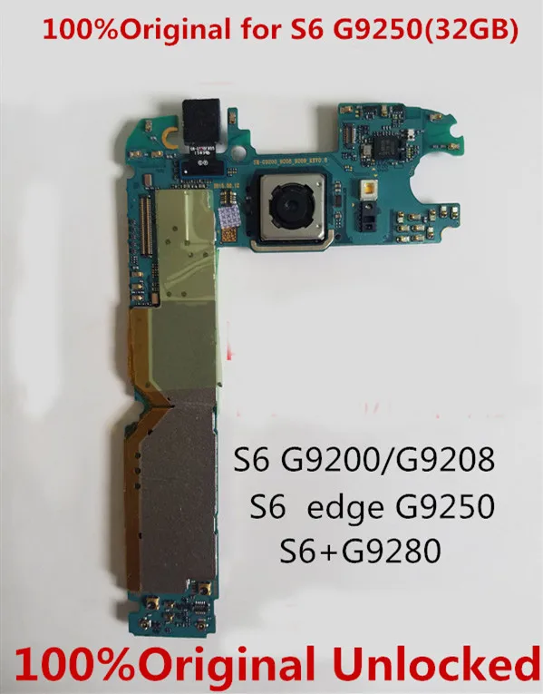 

GIFT+TOOLFull Working 100%Original Unlocked For Samsung S6 G9250 32GB Motherboard Logic Mother Circuit Board Plate