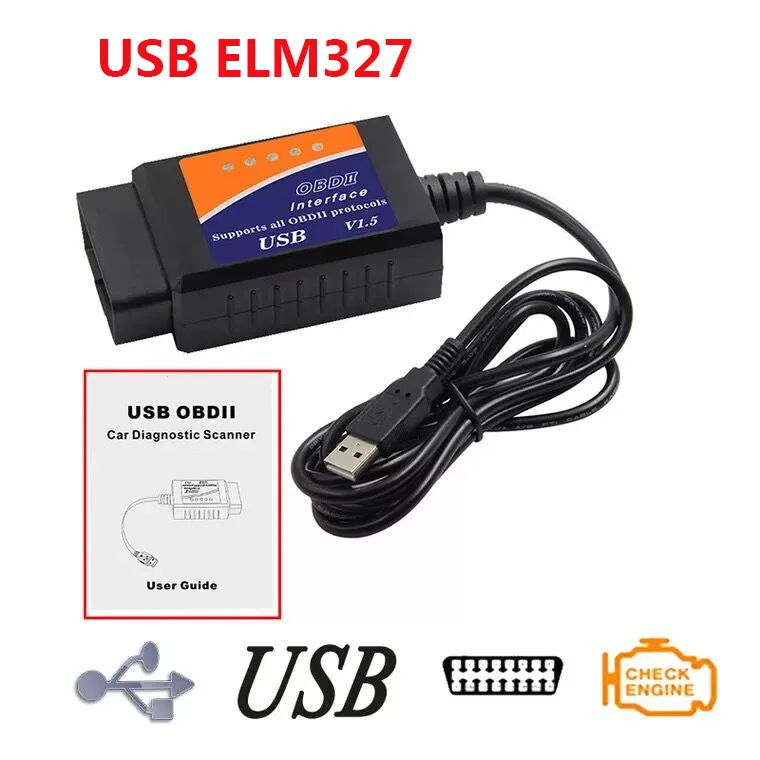 MINI USB ELM327 V1.5 OBD2 автомобильный диагностический интерфейс сканер ELM 327 OBDII